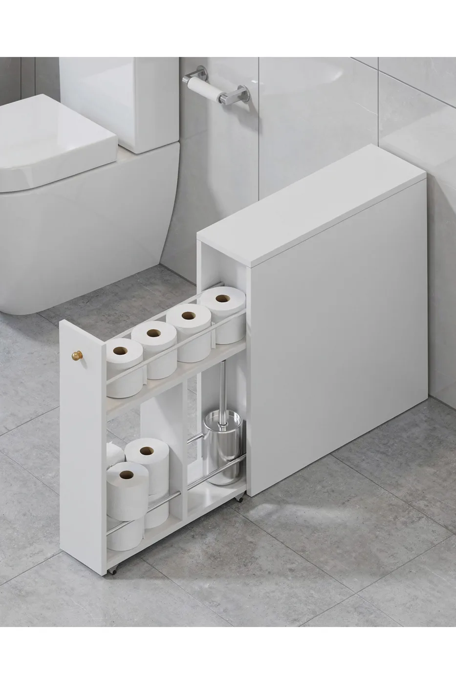 Çok Amaçlı Klozet Yanı Banyo Dolabı