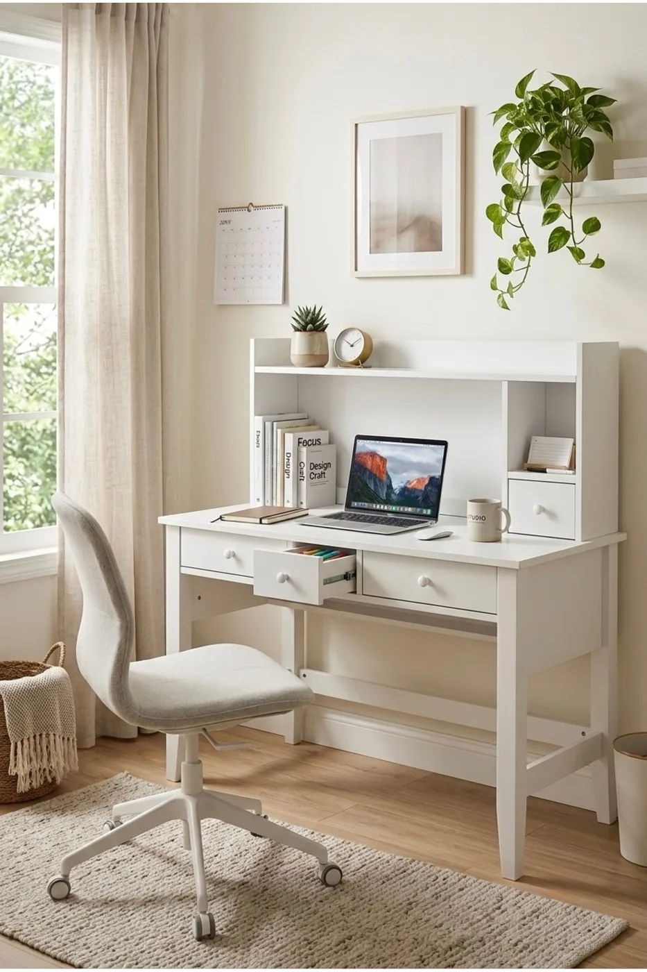 Çekmeceli Raflı Çalışma Masası Bilgisayar Masası Ofis Ders Masası